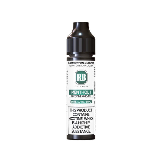 REBEL X BOGAN MENTHOL 1  FREEBASE (60ML BOTTLE)