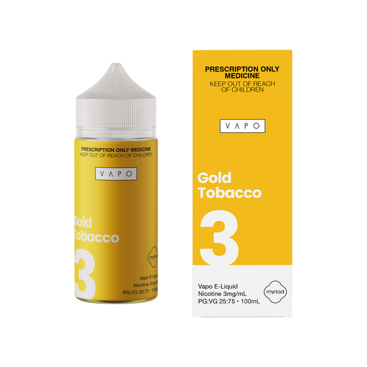 VAPO GOLD TOBACCO FREEBASE (100ML BOTTLE)