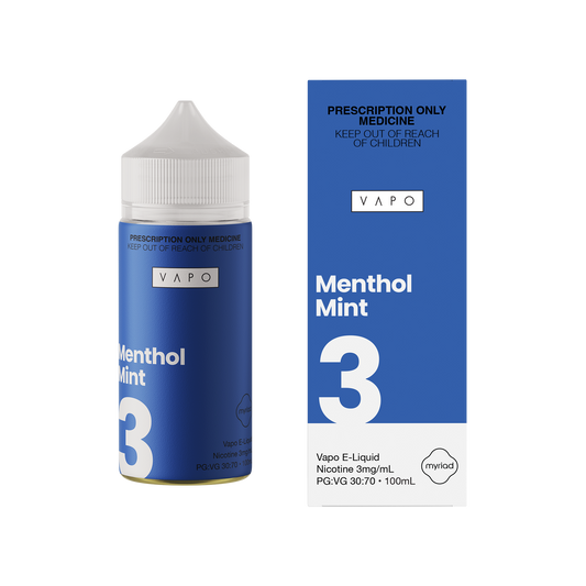 VAPO MENTHOL MINT FREEBASE (100ML BOTTLE)