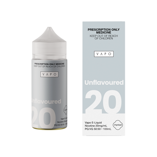 VAPO UNFLAVOURED NICOTINE 20MG/ML SALT (100ML BOTTLE)