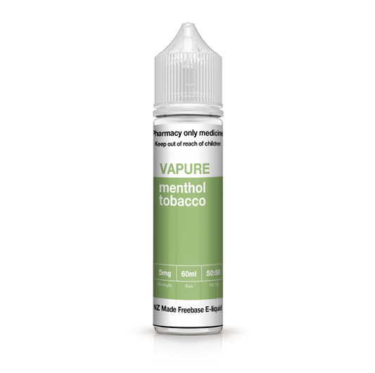 VAPURE MENTHOL TOBACCO FREEBASE  (60ML BOTTLE)