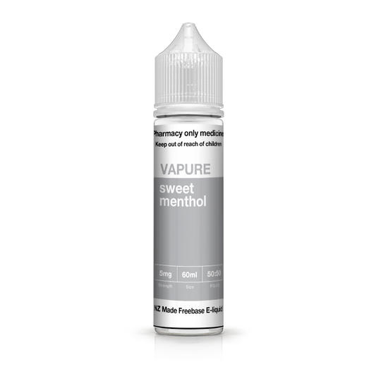 VAPURE SWEET MENTHOL FREEBASE (60ML BOTTLE)