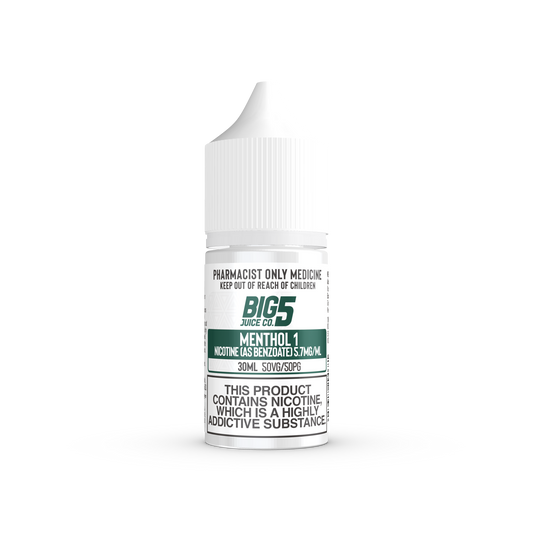 BIG 5 MENTHOL 1  NICOTINE SALTS (30ML BOTTLE)