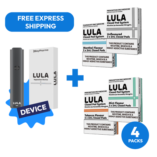 LULA DEVICE & 4 PACK PRE-FILLED PODS STARTER PACK
