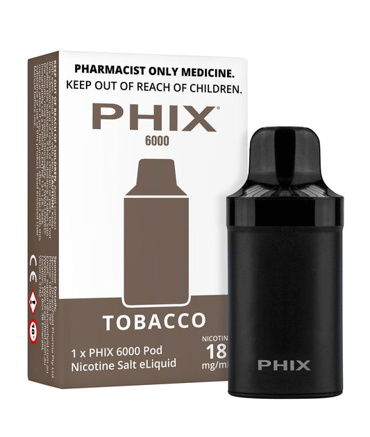 PHIX 6000 POD TOBACCO 18MG/ML (1 X 6ML)