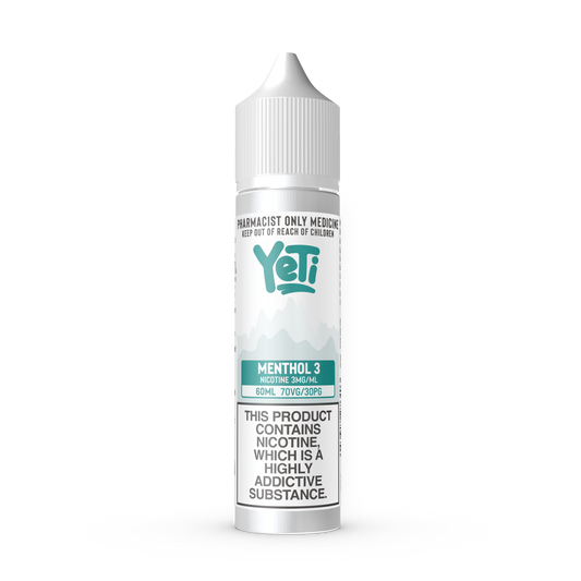 YETI MENTHOL 3  FREEBASE (60ML BOTTLE)