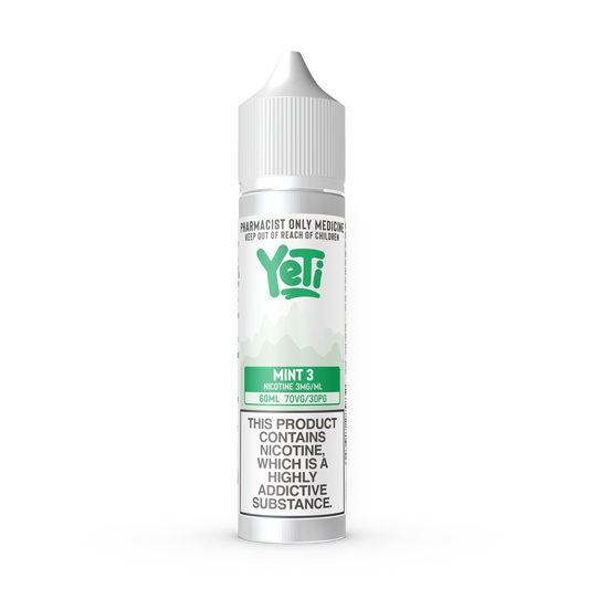 YETI MINT 3 FREEBASE (60ML BOTTLE)