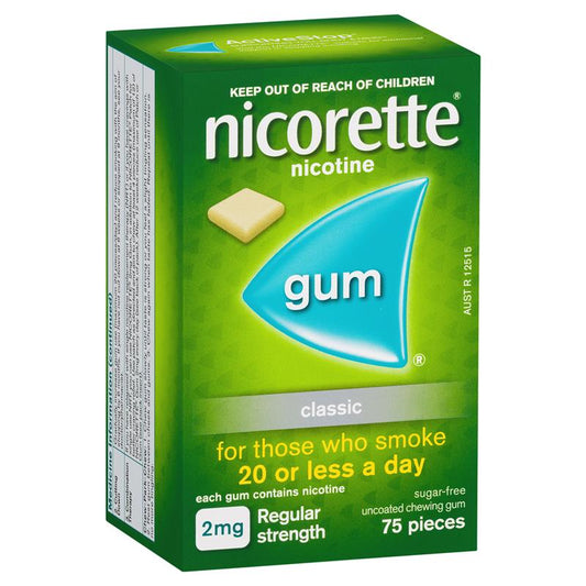 Nicorette Quit Smoking Gum 2mg Classic (75 pack)