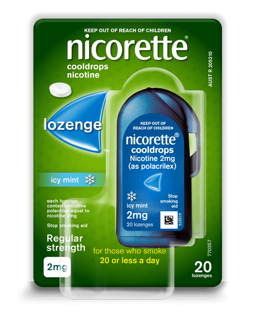 Nicorette Quit Smoking Cooldrops Icy Mint Lozenges Extra Strength (20 pack)